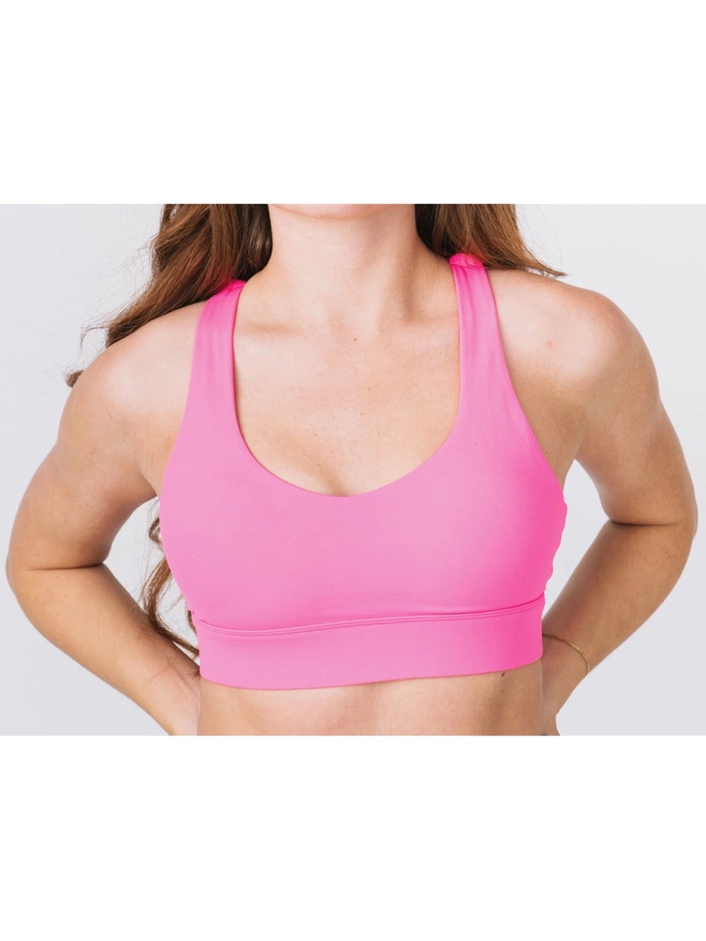 Zyia Active Hot Pink Light n Tight Strappy Bra Size XXXL